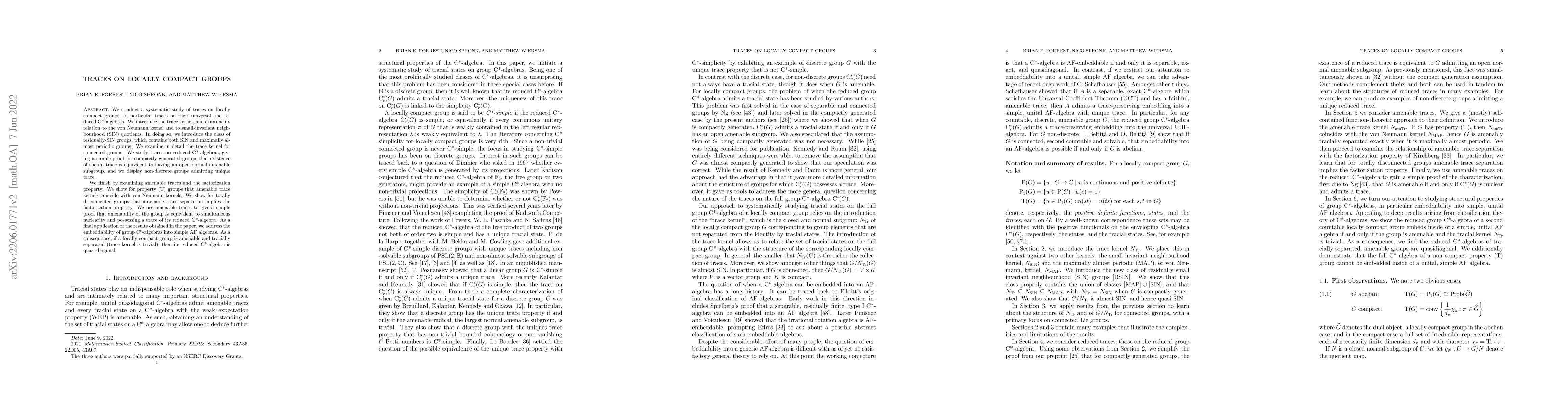 Thumbnail for Traces on locally compact groups