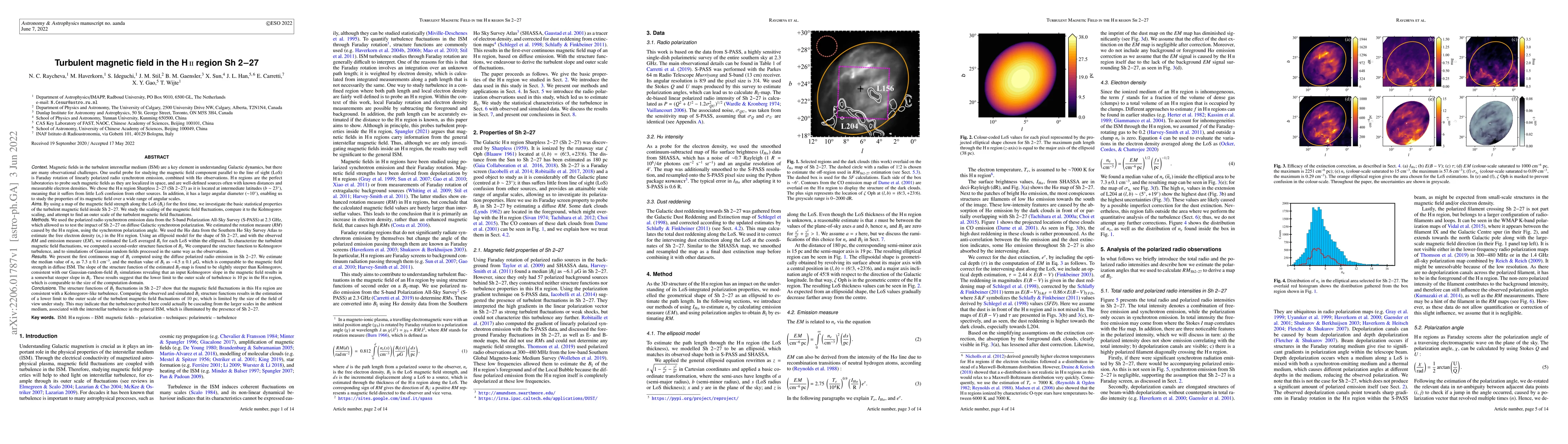 Thumbnail for Turbulent magnetic field in the HII region Sh 2-27