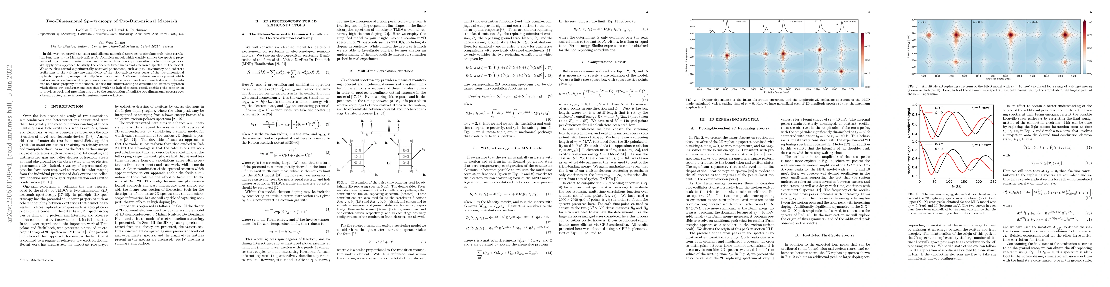 Thumbnail for Two-Dimensional Spectroscopy of Two-Dimensional Materials