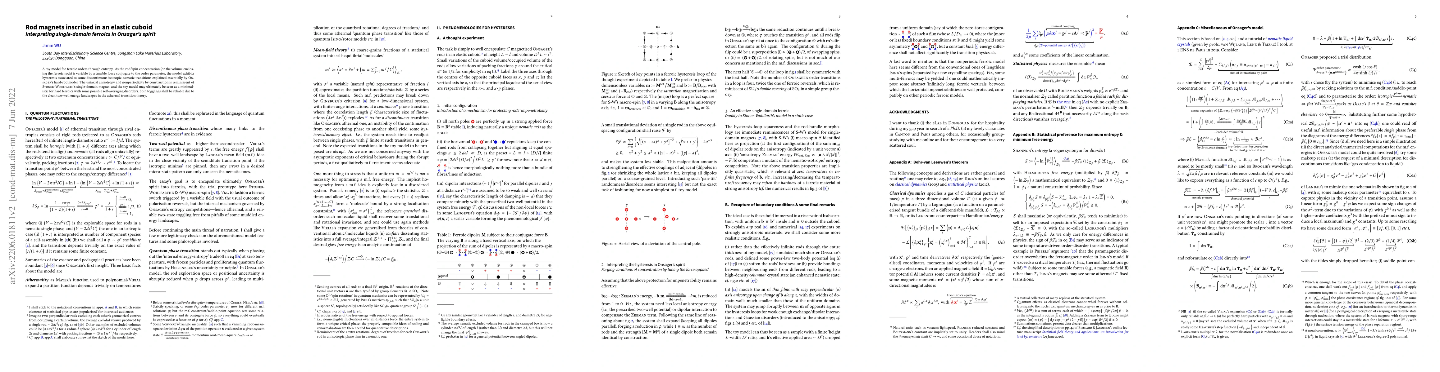 Thumbnail for Rod magnets inscribed in an elastic cuboid: interpreting single-domain
  ferroics in Onsager's spirit