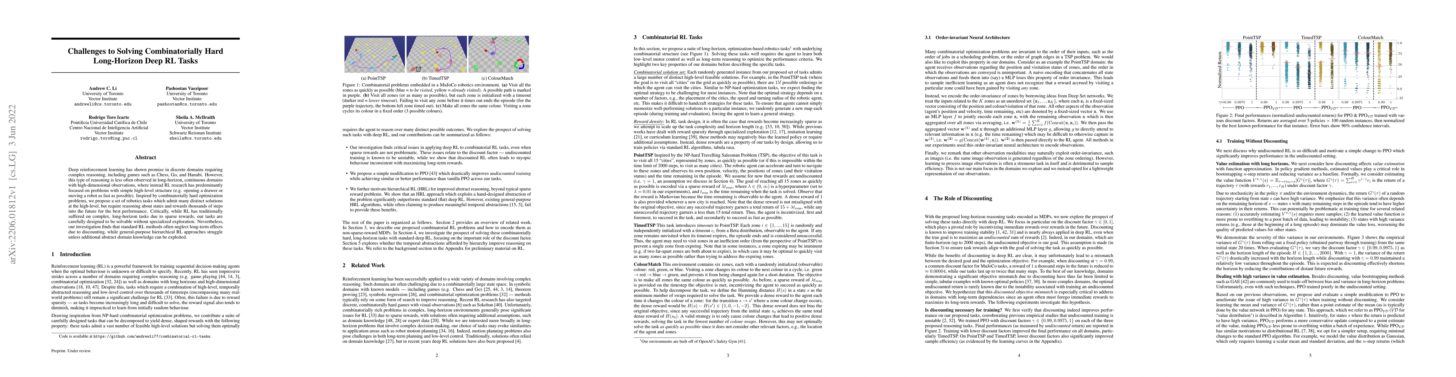 Thumbnail for Challenges to Solving Combinatorially Hard Long-Horizon Deep RL Tasks