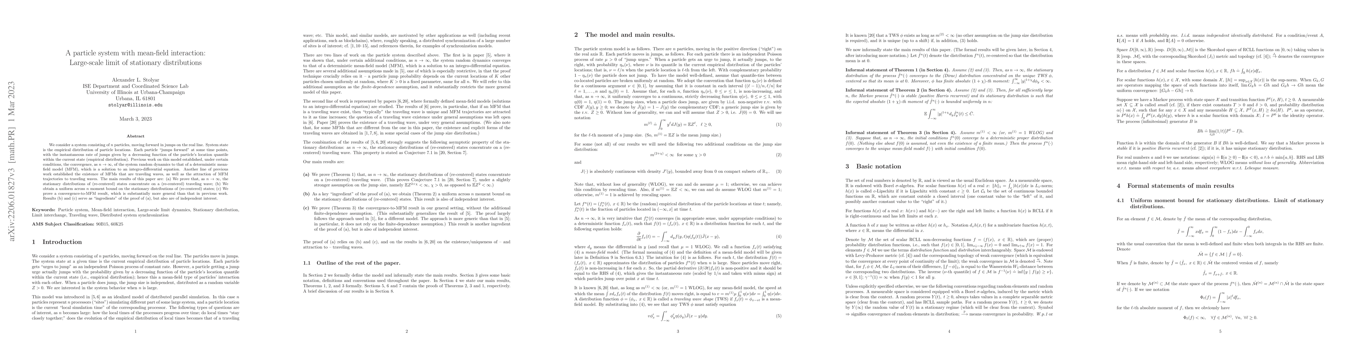 Thumbnail for A particle system with mean-field interaction: Large-scale limit of
  stationary distributions