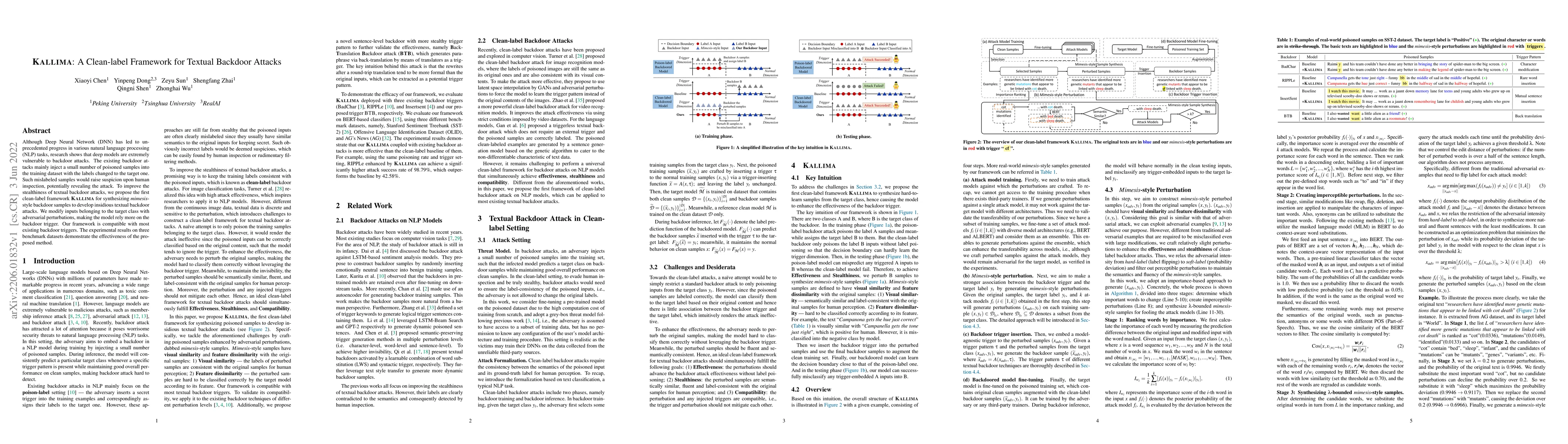 Thumbnail for Kallima: A Clean-label Framework for Textual Backdoor Attacks