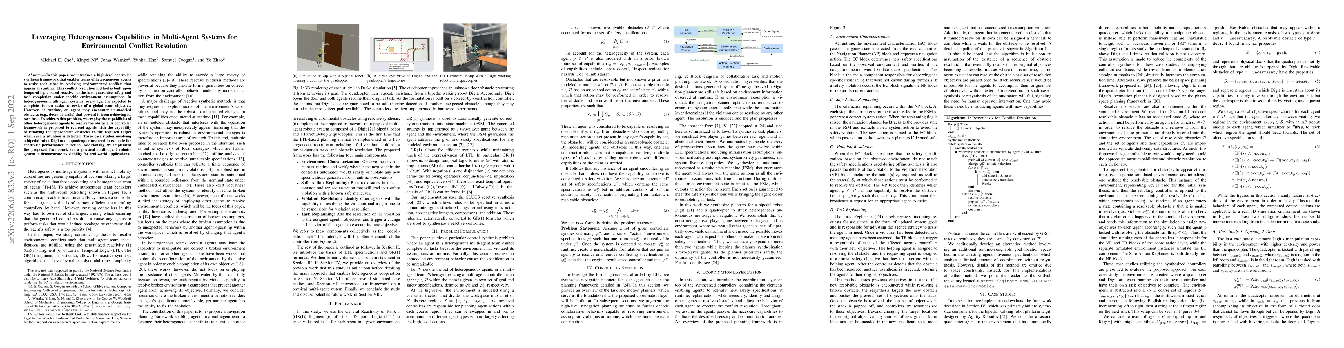 Thumbnail for Leveraging Heterogeneous Capabilities in Multi-Agent Systems for
  Environmental Conflict Resolution