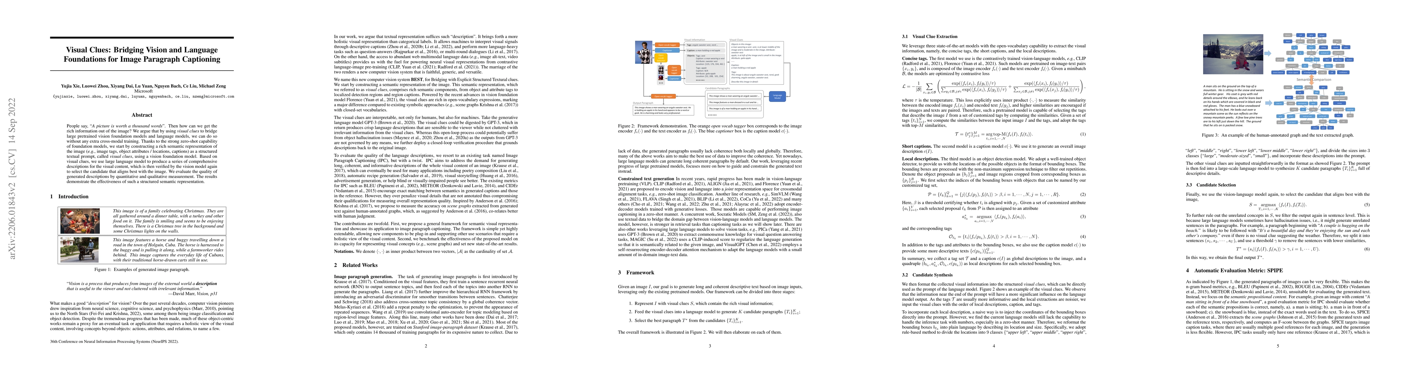 Thumbnail for Visual Clues: Bridging Vision and Language Foundations for Image
  Paragraph Captioning