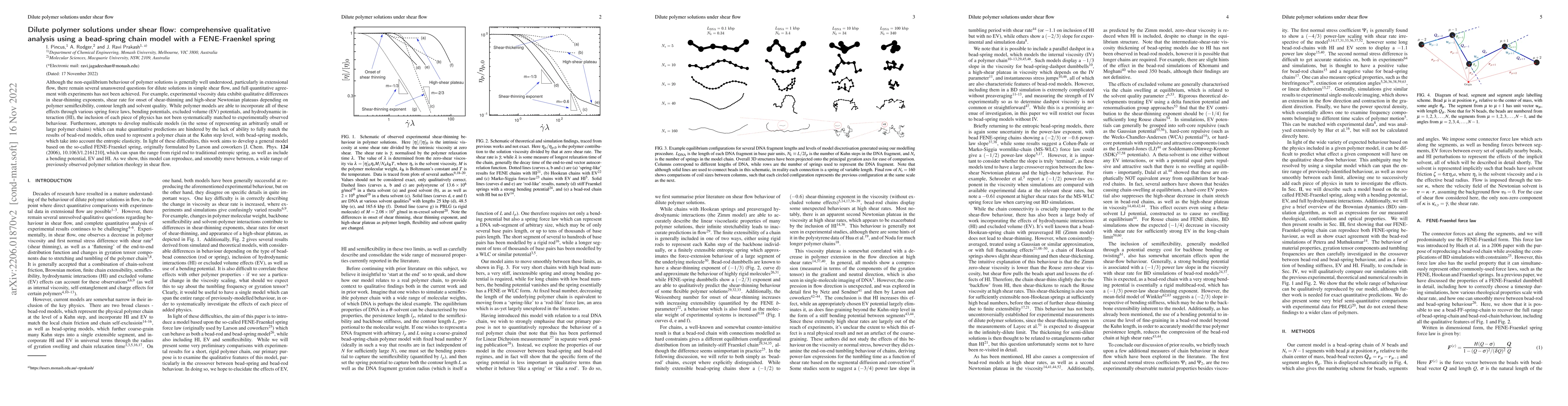 Thumbnail for Dilute polymer solutions under shear flow: comprehensive qualitative
  analysis using a bead-spring chain model with a FENE-Fraenkel spring