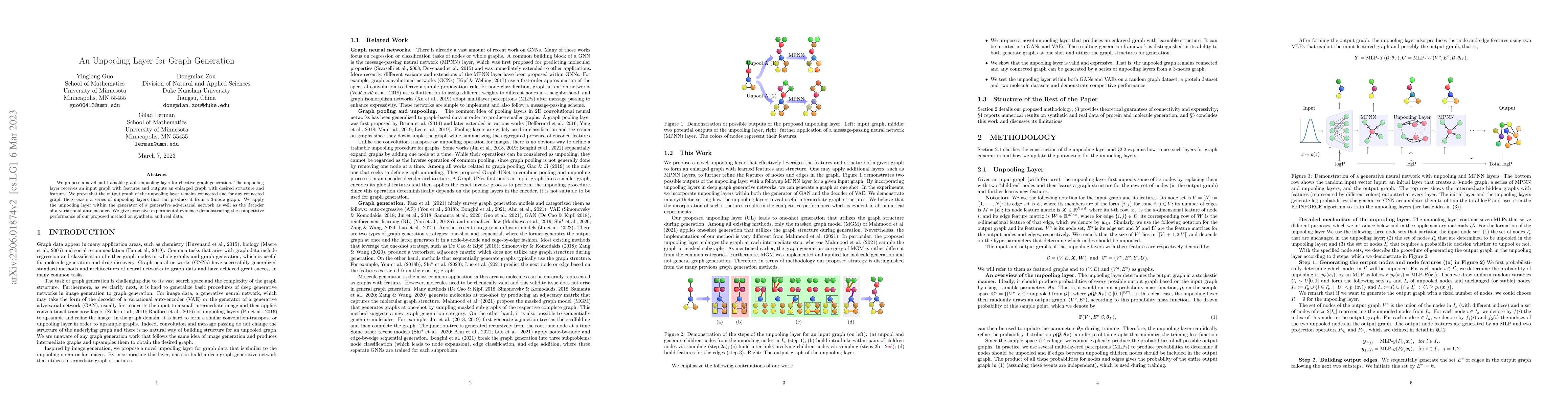 Thumbnail for An Unpooling Layer for Graph Generation