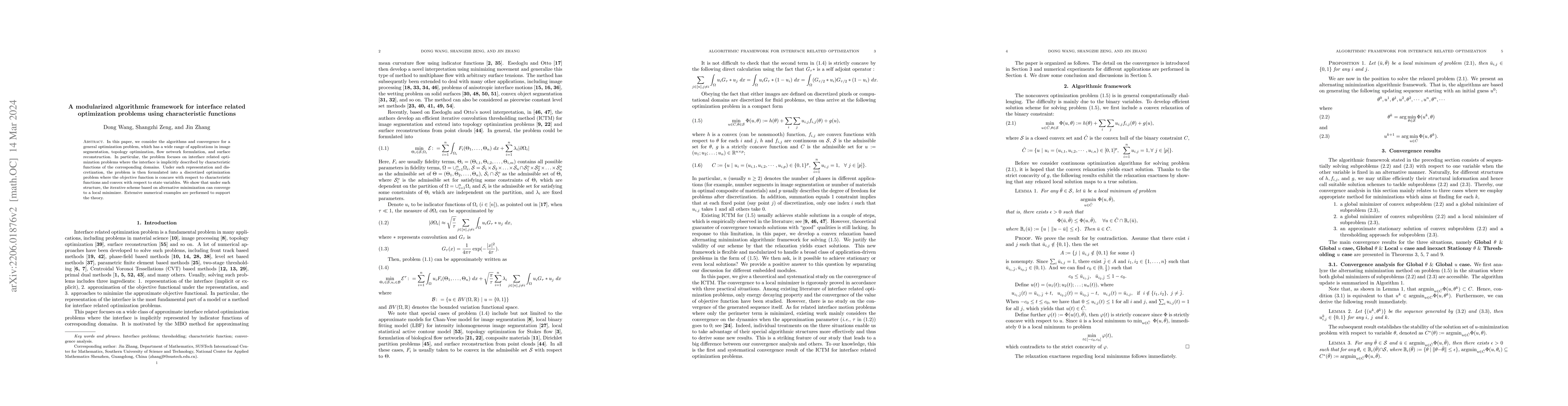 Thumbnail for A modularized algorithmic framework for interface related optimization
  problems using characteristic functions