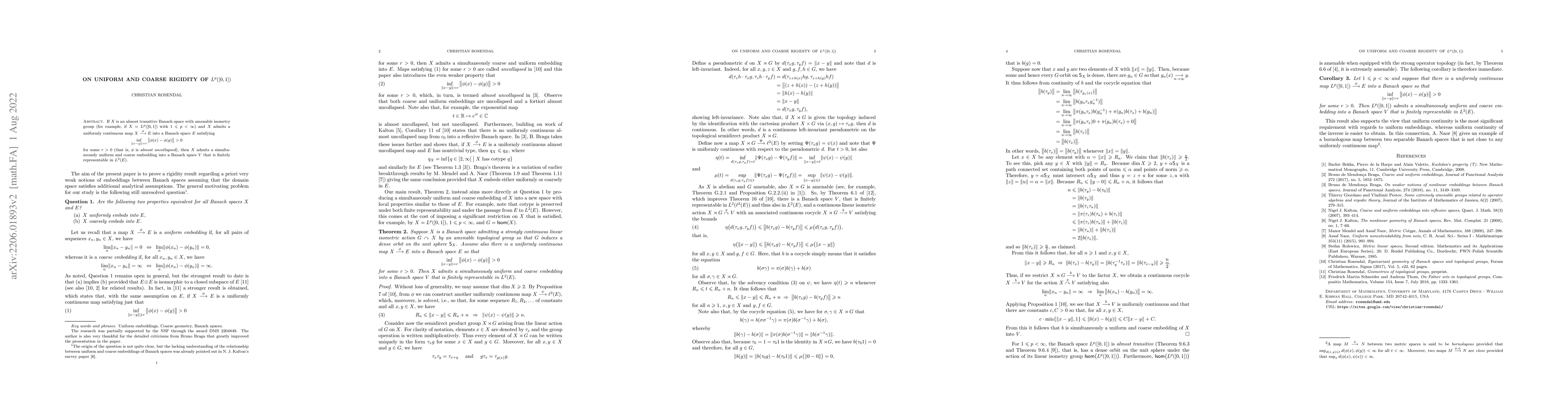 Thumbnail for On uniform and coarse rigidity of $L^p([0,1])$