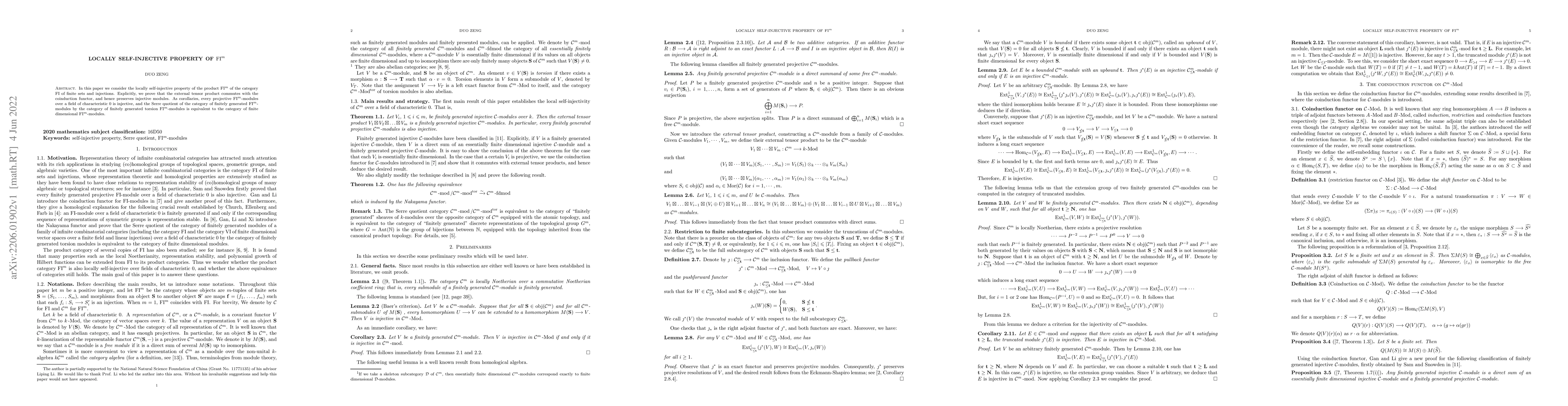 Thumbnail for Locally Self-injective Property of FI$^m$