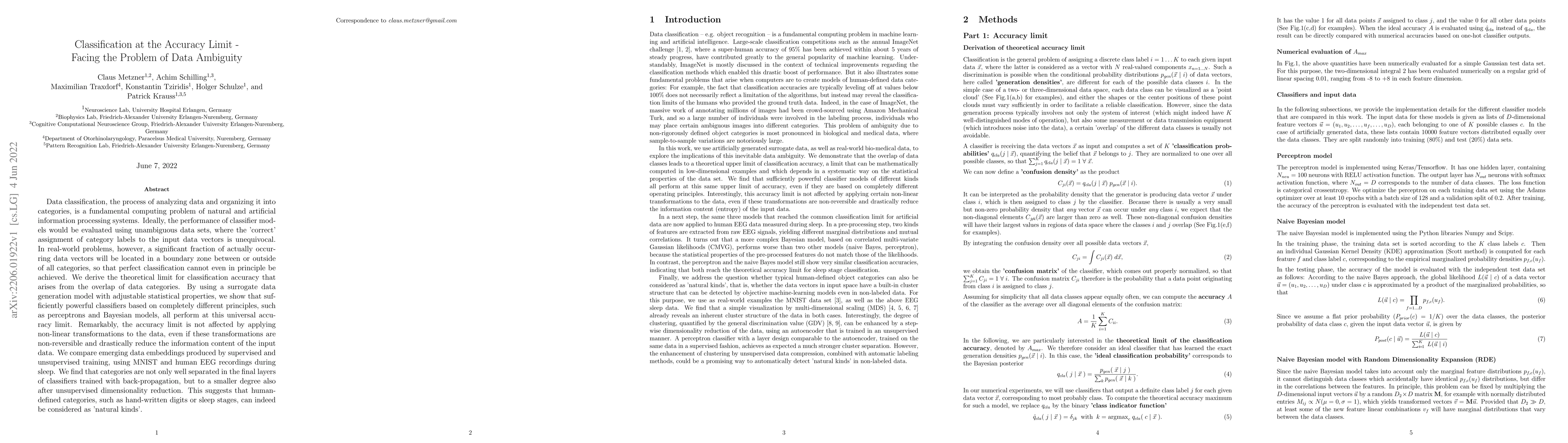 Thumbnail for Classification at the Accuracy Limit -- Facing the Problem of Data
  Ambiguity