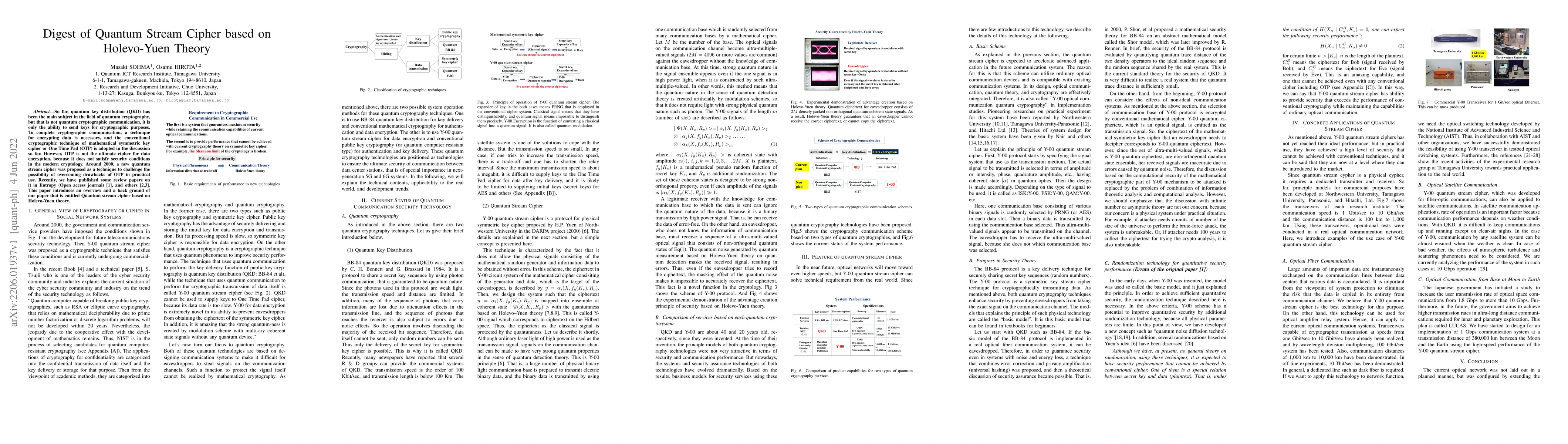 Thumbnail for Digest of Quantum Stream Cipher based on Holevo-Yuen Theory