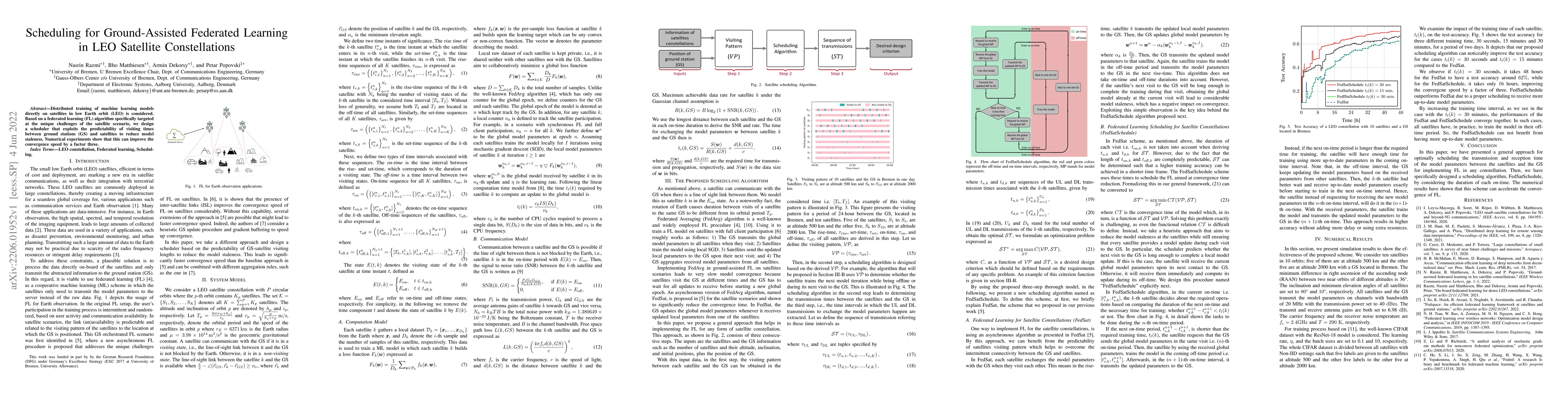 Thumbnail for Scheduling for Ground-Assisted Federated Learning in LEO Satellite
  Constellations