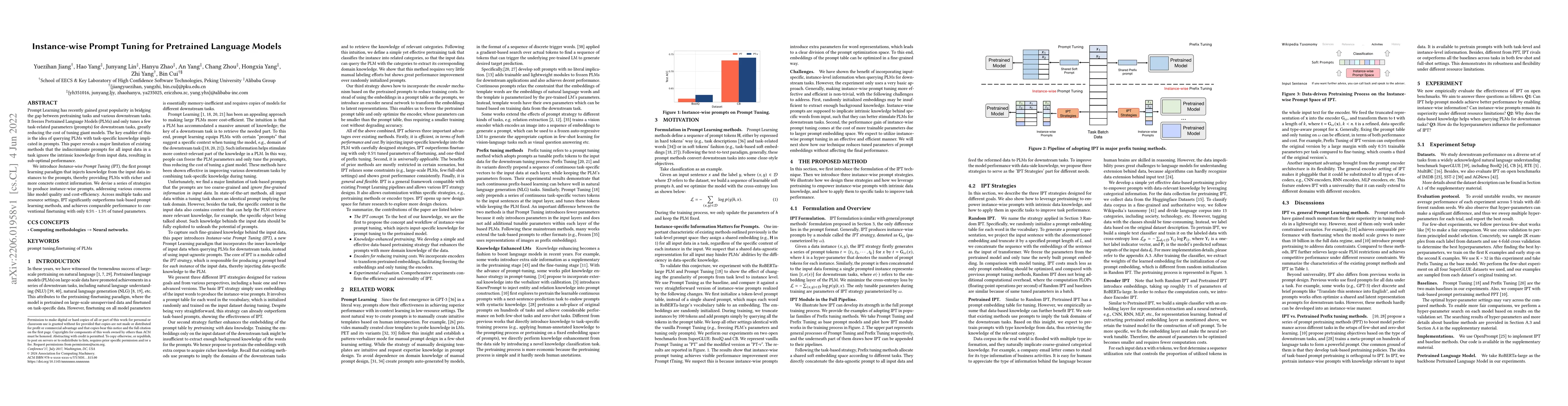 Thumbnail for Instance-wise Prompt Tuning for Pretrained Language Models