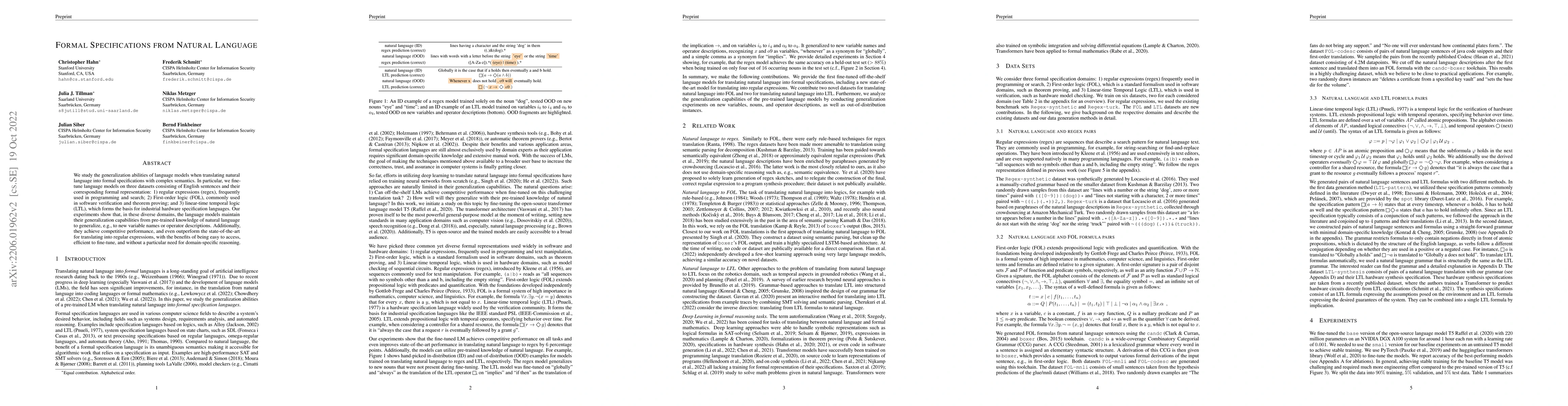 Thumbnail for Formal Specifications from Natural Language
