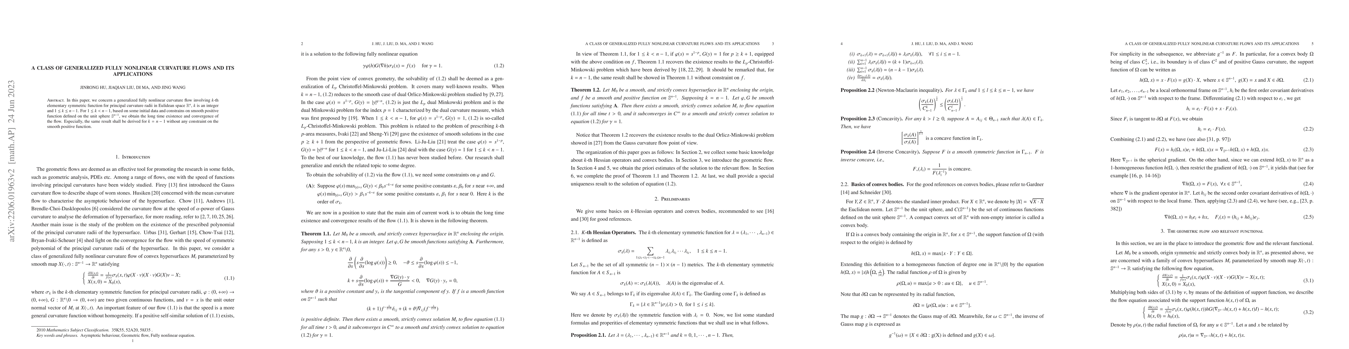 Thumbnail for A class of generalized fully nonlinear curvature flows and its
  applications