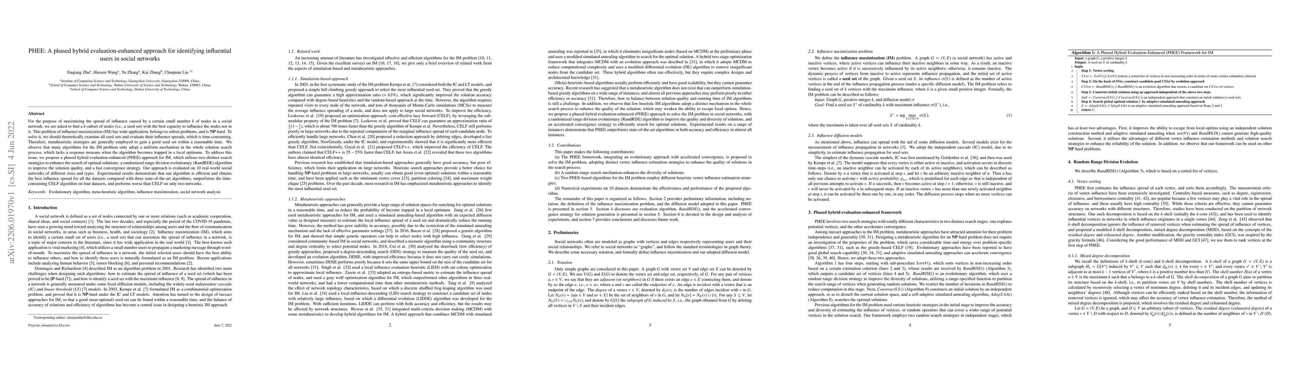 Thumbnail for PHEE: A phased hybrid evaluation-enhanced approach for identifying
  influential users in social networks