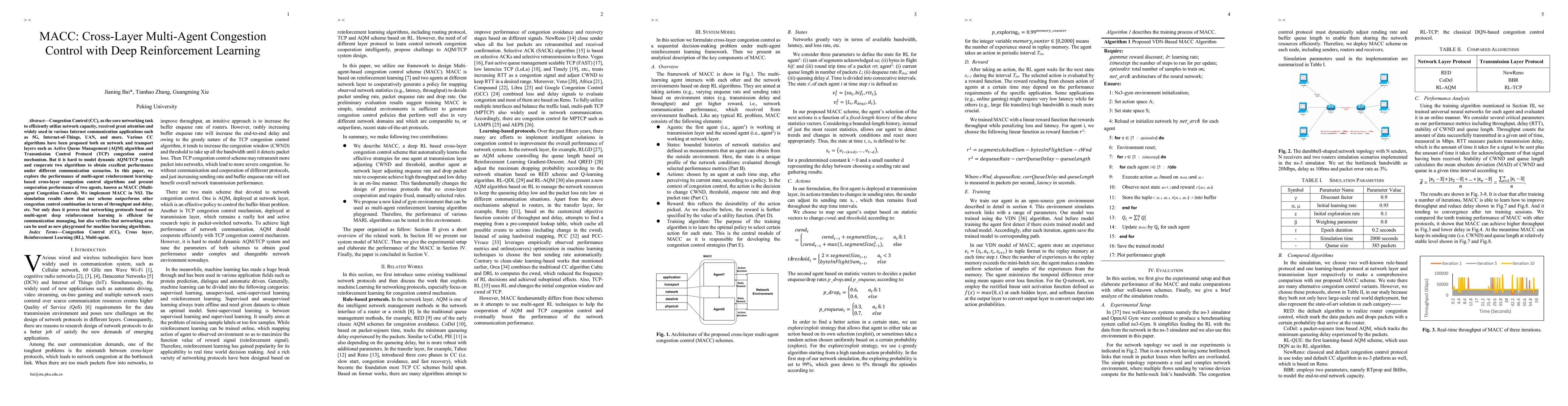 Thumbnail for MACC: Cross-Layer Multi-Agent Congestion Control with Deep Reinforcement
  Learning