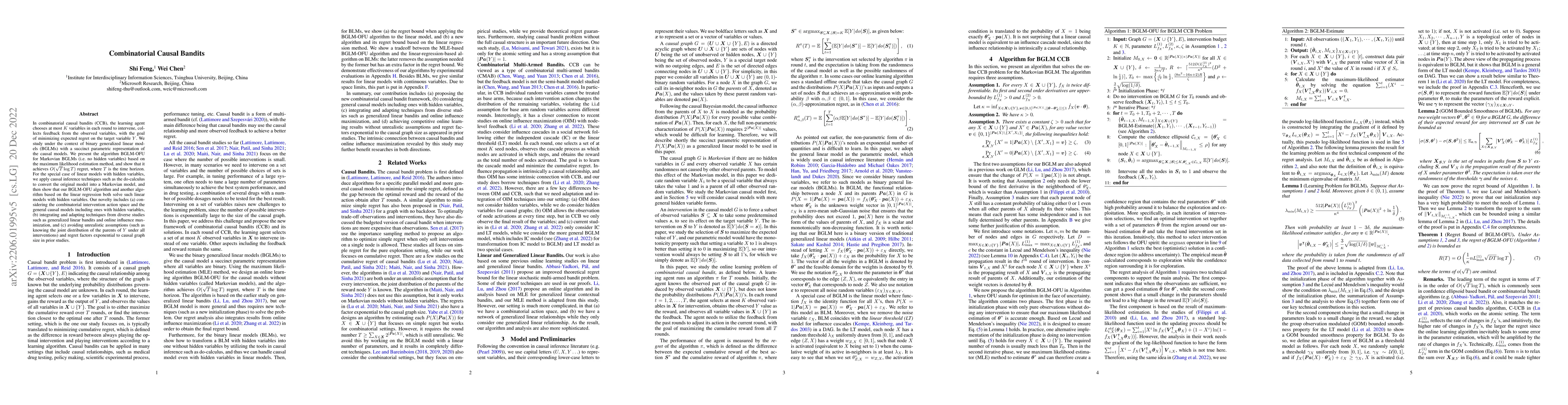 Thumbnail for Combinatorial Causal Bandits