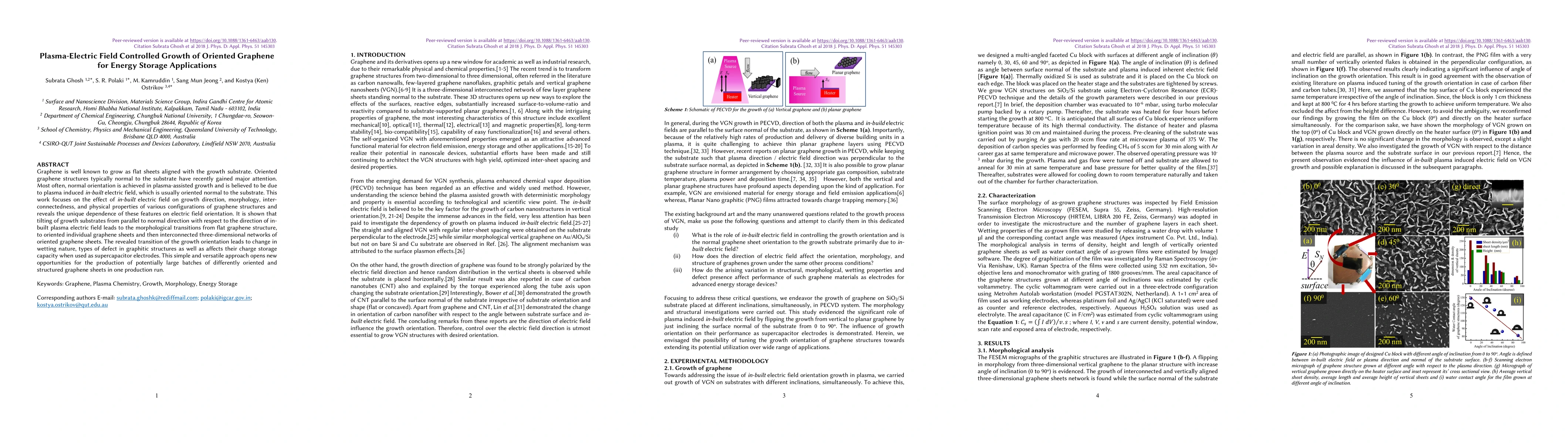 Thumbnail for Plasma-Electric Field Controlled Growth of Oriented Graphene for Energy
  Storage Applications