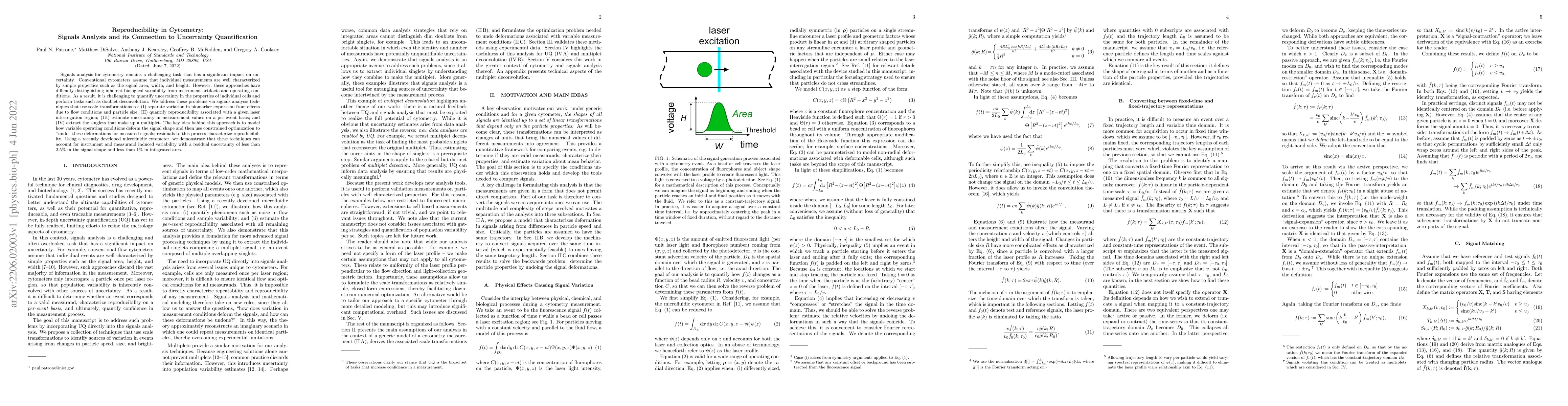Thumbnail for Reproducibility in Cytometry: Signals Analysis and its Connection to
  Uncertainty Quantification