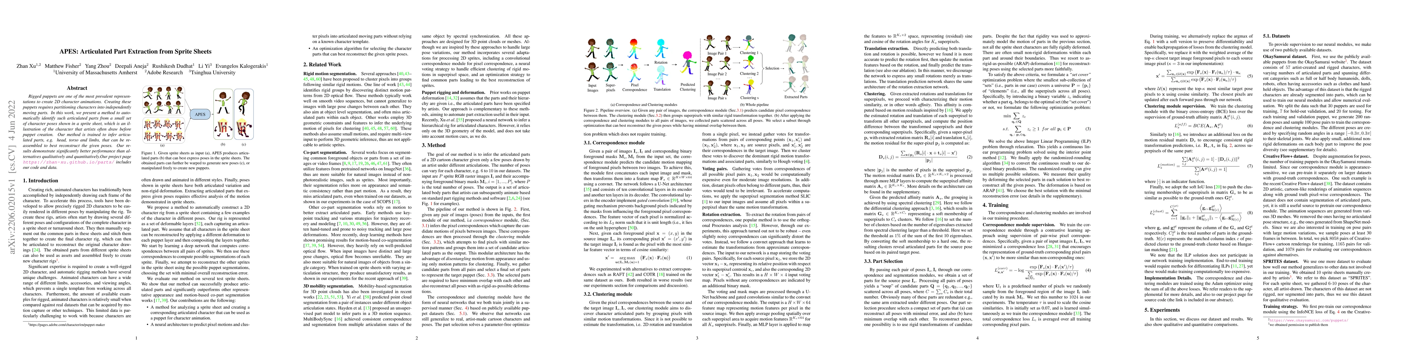 Thumbnail for APES: Articulated Part Extraction from Sprite Sheets