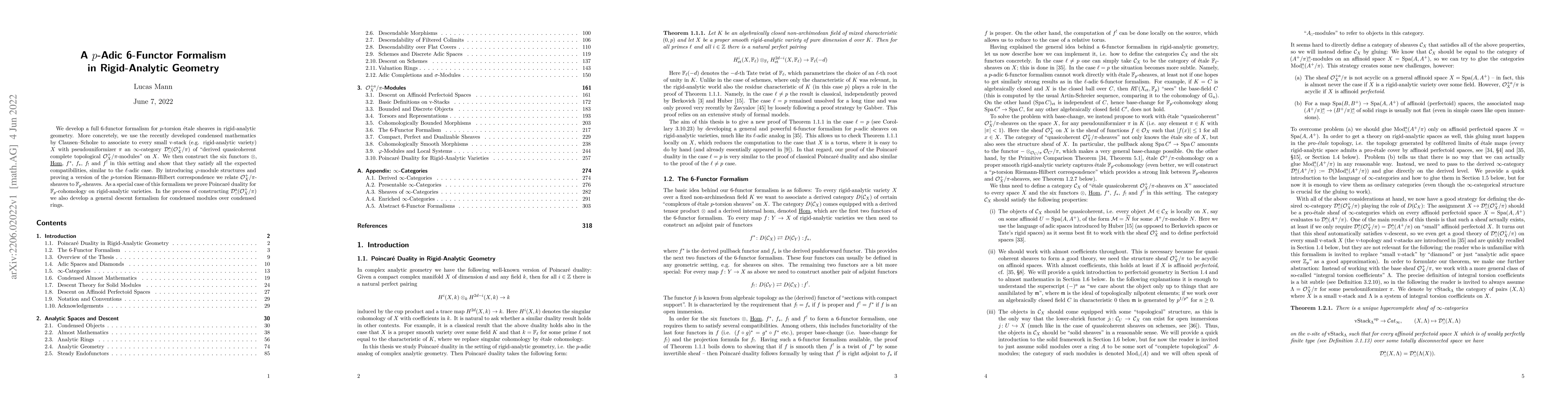 Thumbnail for A $p$-Adic 6-Functor Formalism in Rigid-Analytic Geometry