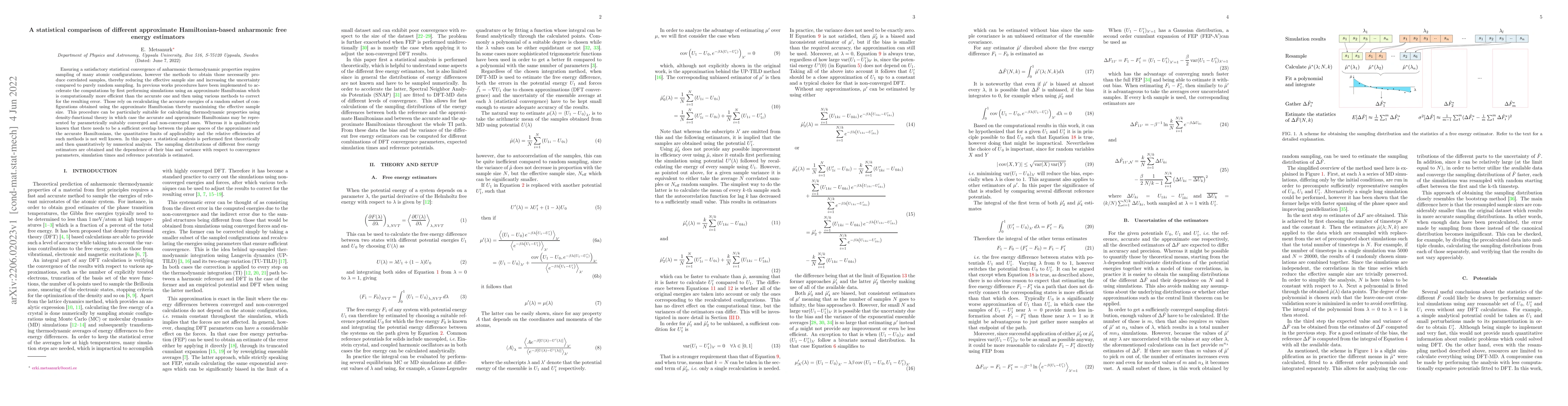 Thumbnail for A statistical comparison of different approximate Hamiltonian-based
  anharmonic free energy estimators