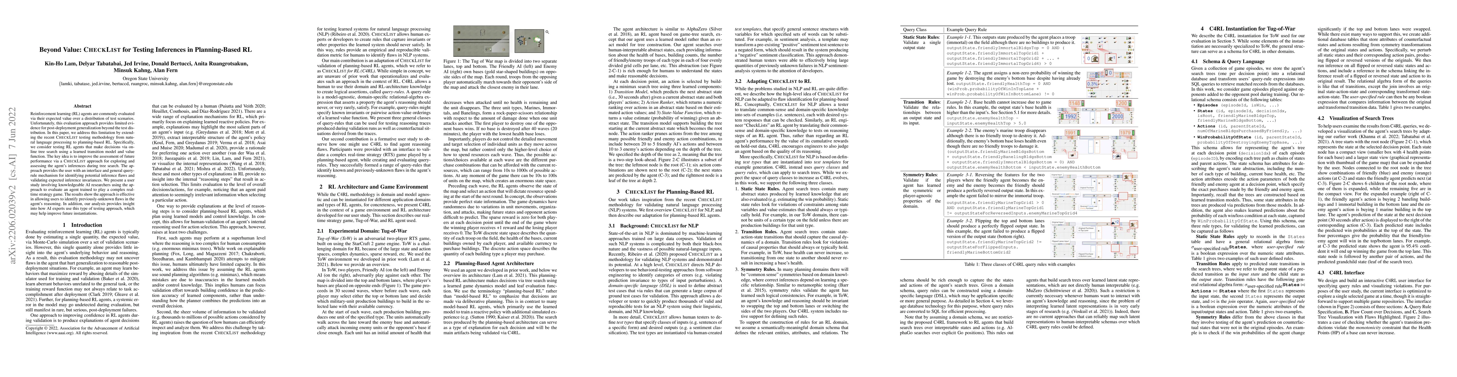 Thumbnail for Beyond Value: CHECKLIST for Testing Inferences in Planning-Based RL