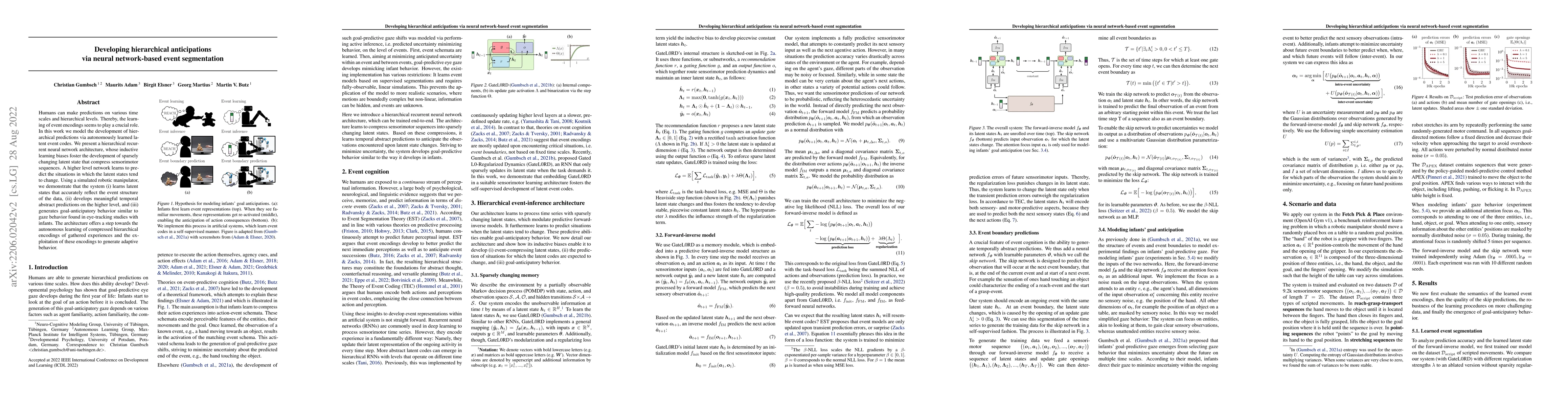 Thumbnail for Developing hierarchical anticipations via neural network-based event
  segmentation