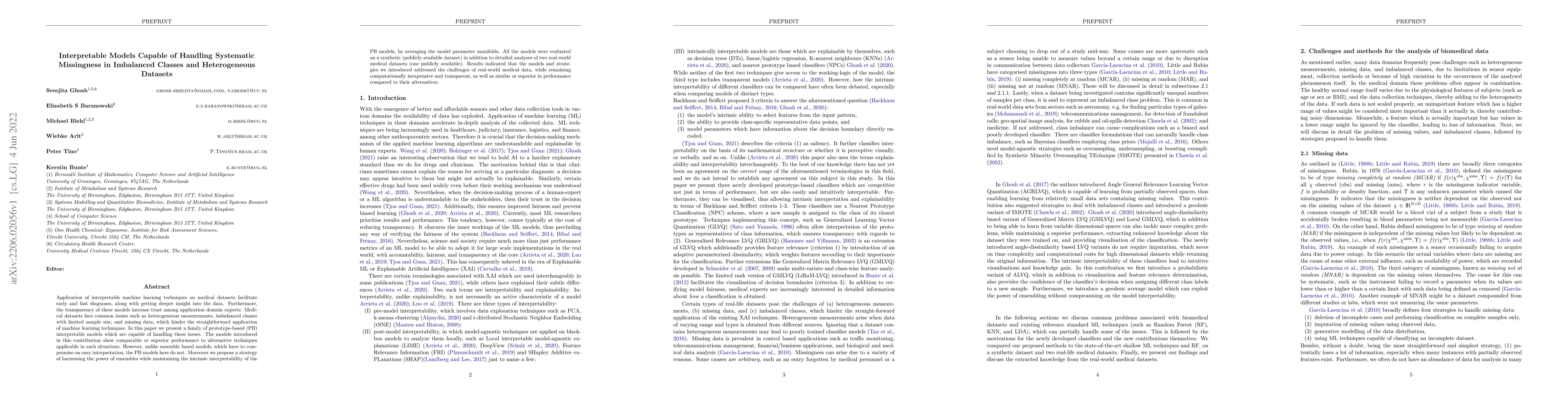Thumbnail for Interpretable Models Capable of Handling Systematic Missingness in
  Imbalanced Classes and Heterogeneous Datasets