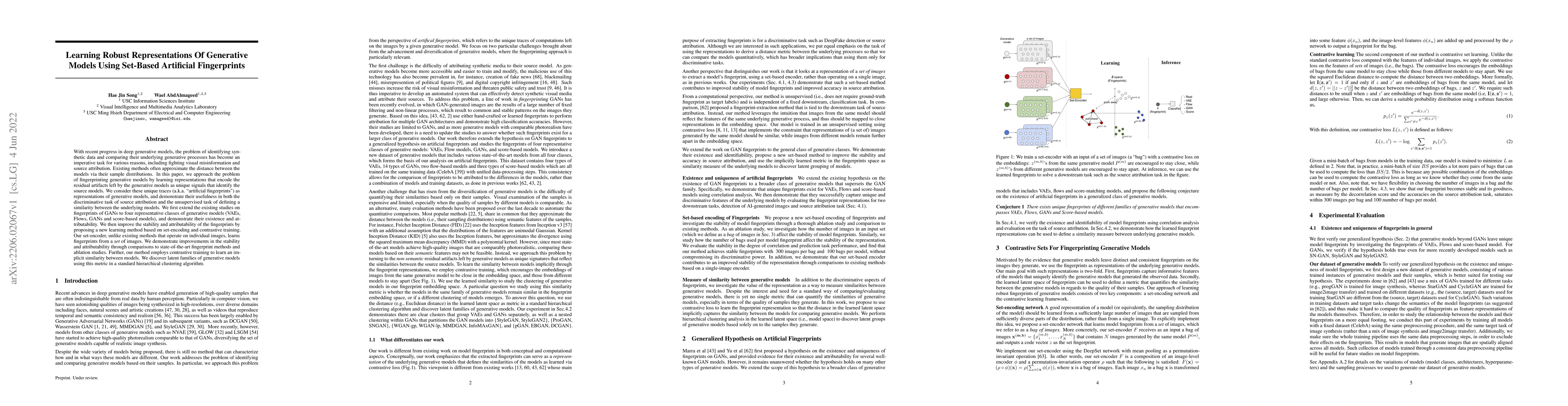 Thumbnail for Learning Robust Representations Of Generative Models Using Set-Based
  Artificial Fingerprints