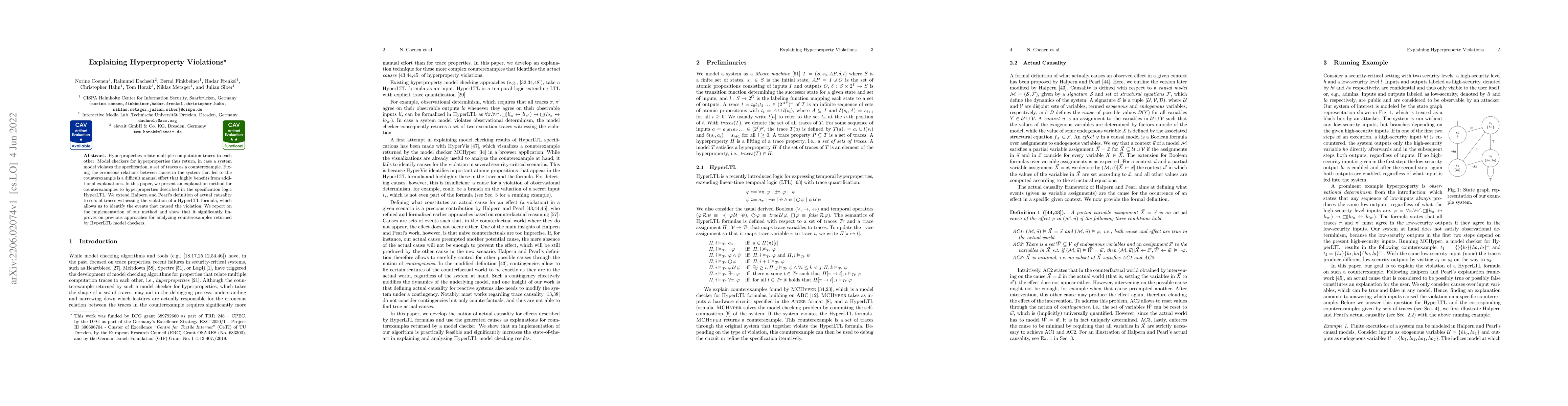 Thumbnail for Explaining Hyperproperty Violations