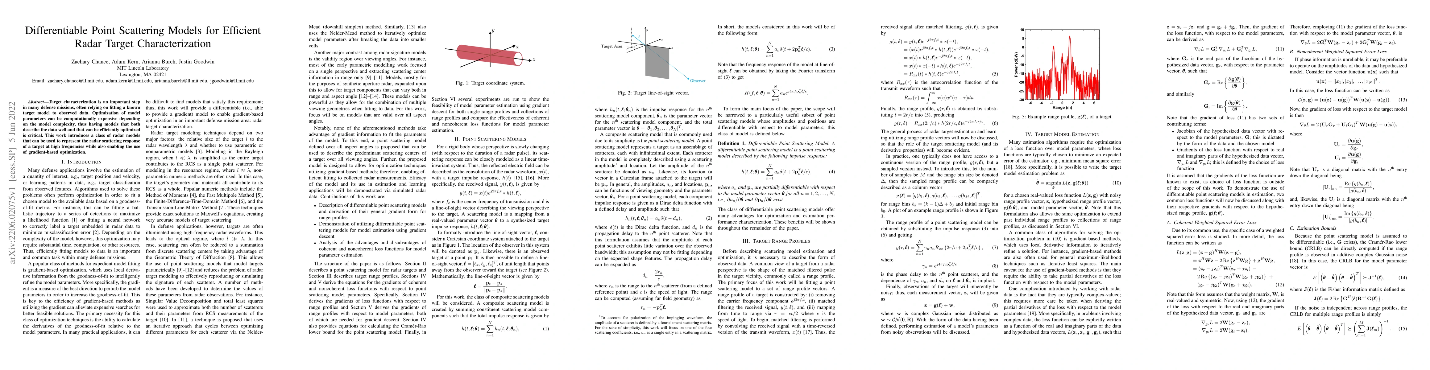Thumbnail for Differentiable Point Scattering Models for Efficient Radar Target
  Characterization