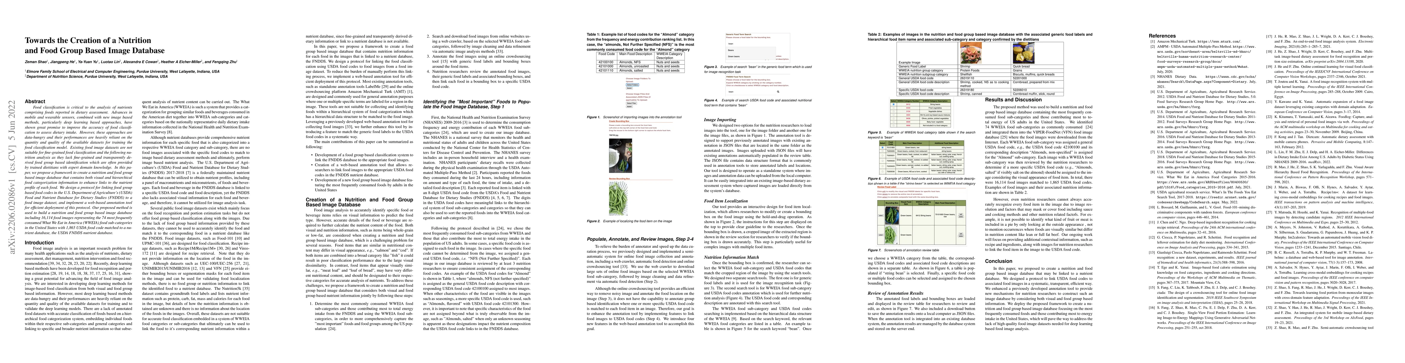 Thumbnail for Towards the Creation of a Nutrition and Food Group Based Image Database