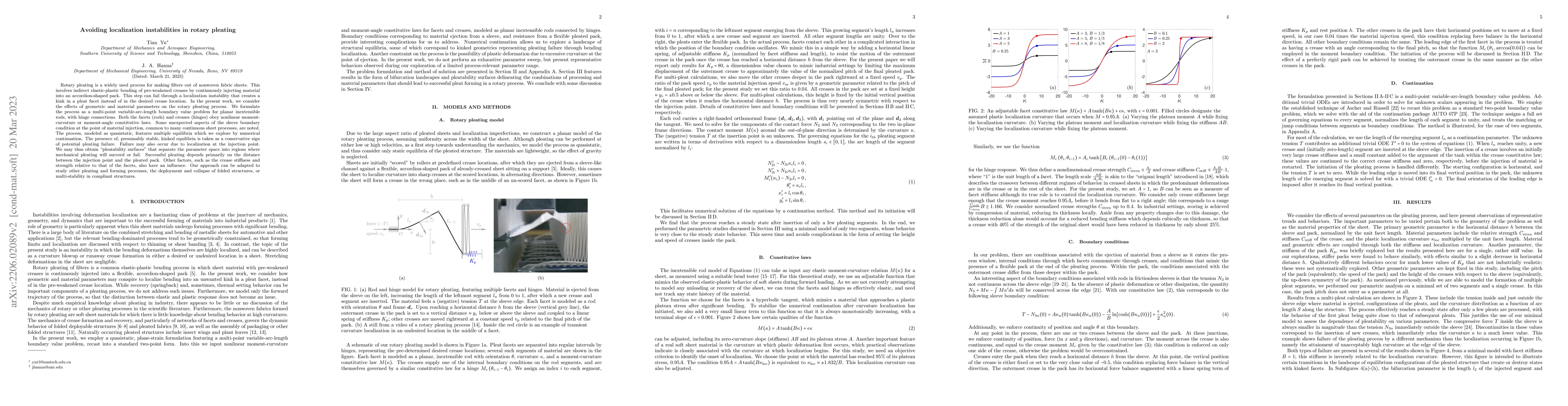 Thumbnail for Avoiding localization instabilities in rotary pleating