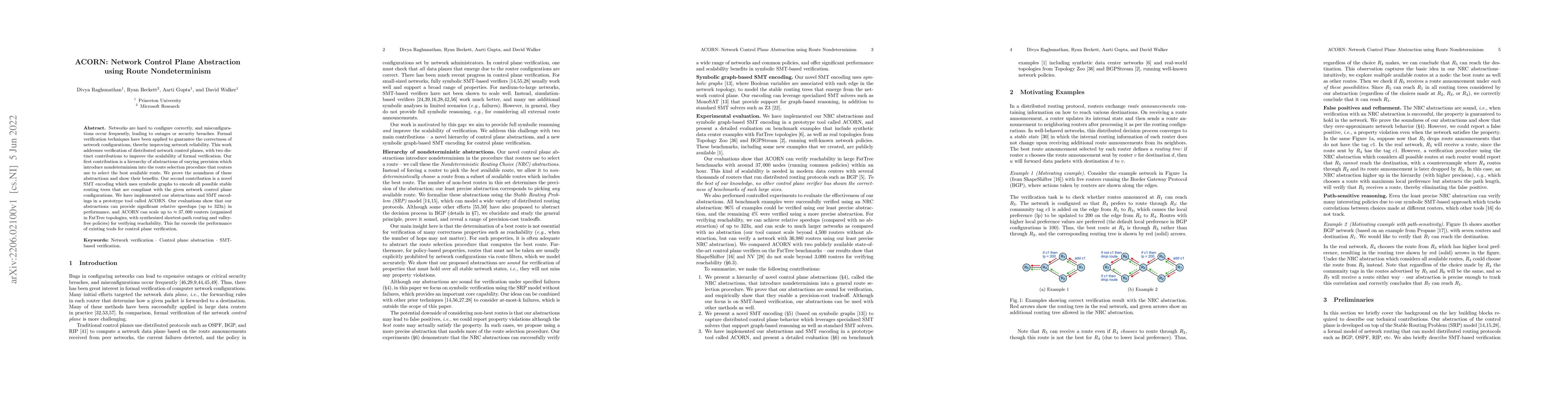 Thumbnail for ACORN: Network Control Plane Abstraction using Route Nondeterminism
