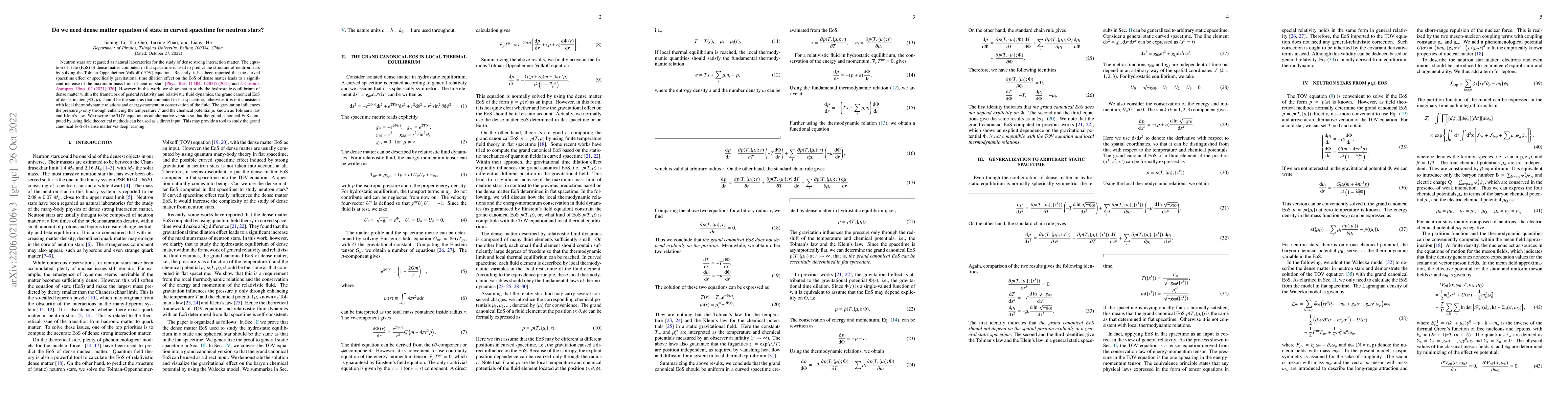 Thumbnail for Do we need dense matter equation of state in curved spacetime for
  neutron stars?
