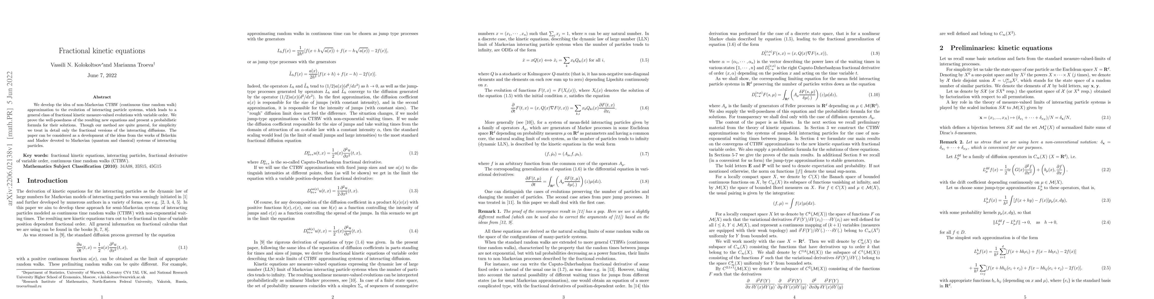 Thumbnail for Fractional kinetic equations