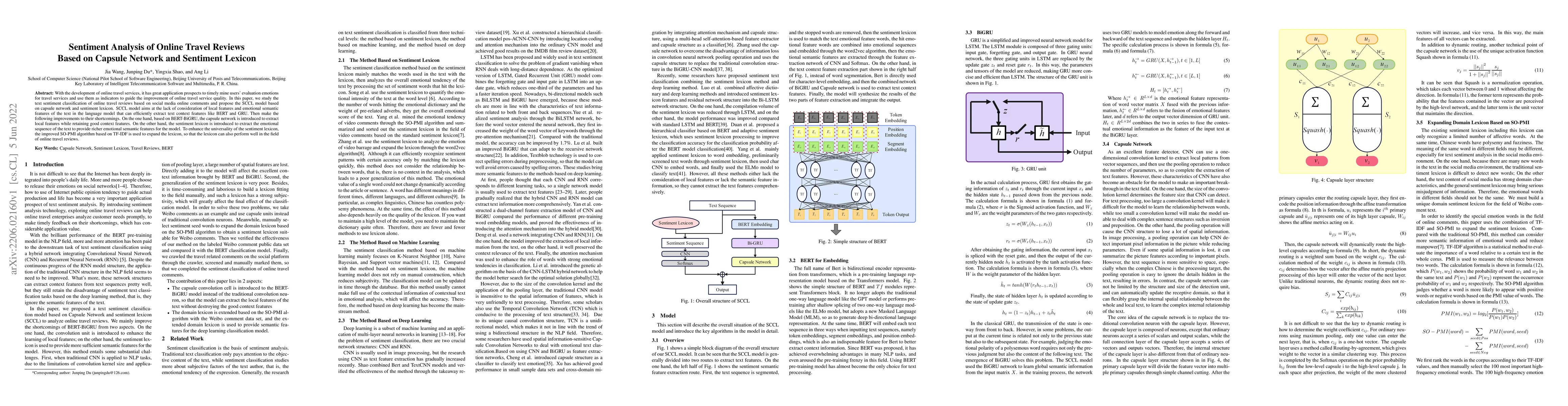 Thumbnail for Sentiment Analysis of Online Travel Reviews Based on Capsule Network and
  Sentiment Lexicon