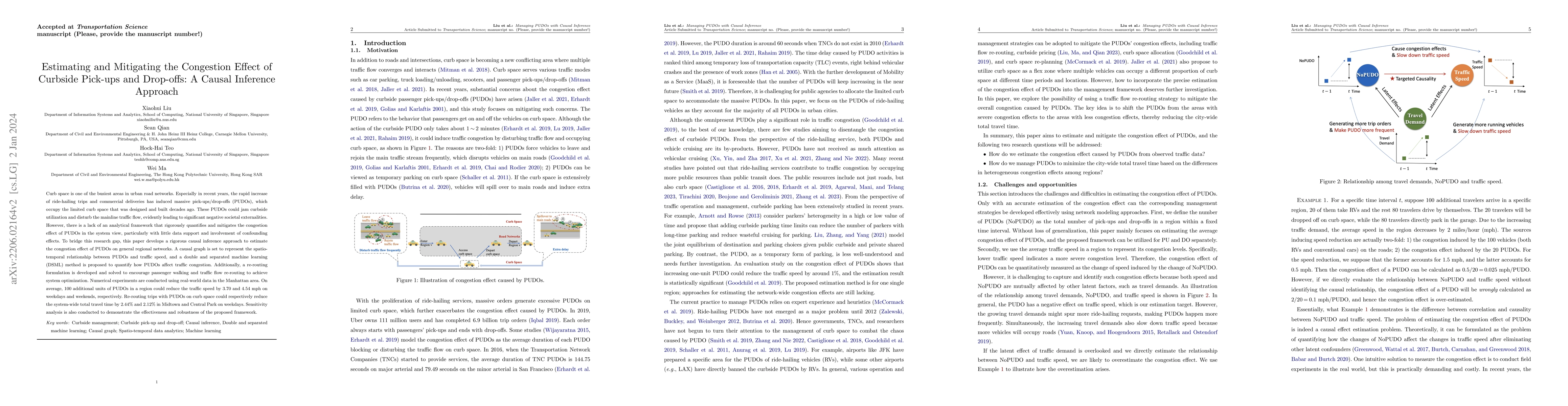 Thumbnail for Estimating and Mitigating the Congestion Effect of Curbside Pick-ups and
  Drop-offs: A Causal Inference Approach