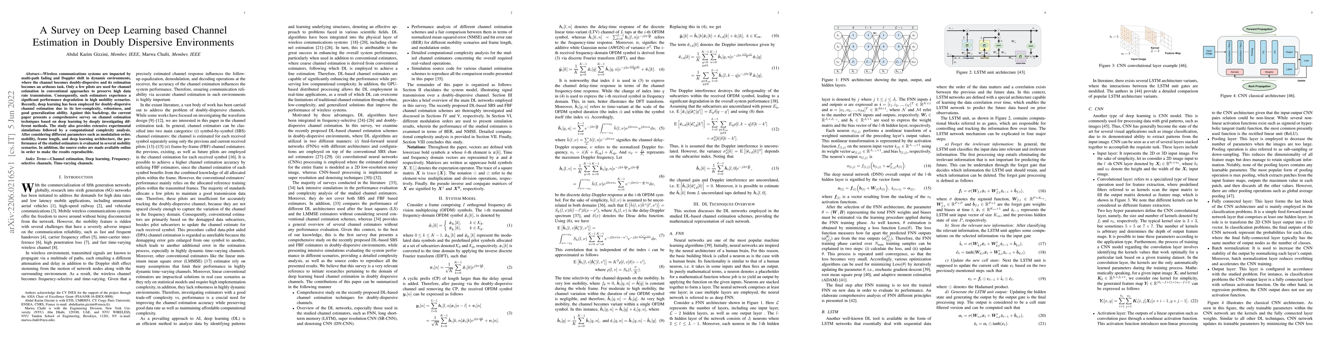 Thumbnail for A Survey on Deep Learning based Channel Estimation in Doubly Dispersive
  Environments