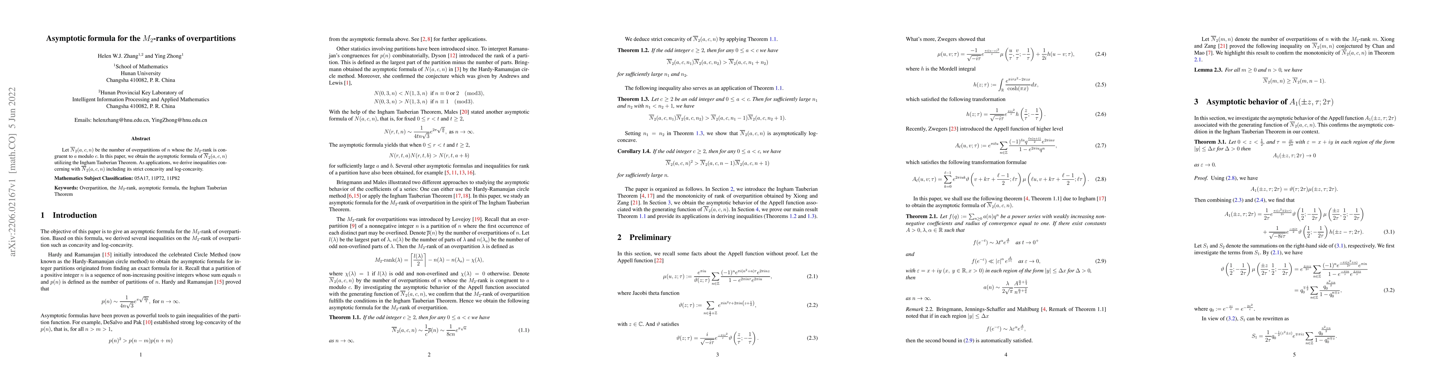 Thumbnail for Asymptotic formula for the $M_2$-ranks of overpartitions