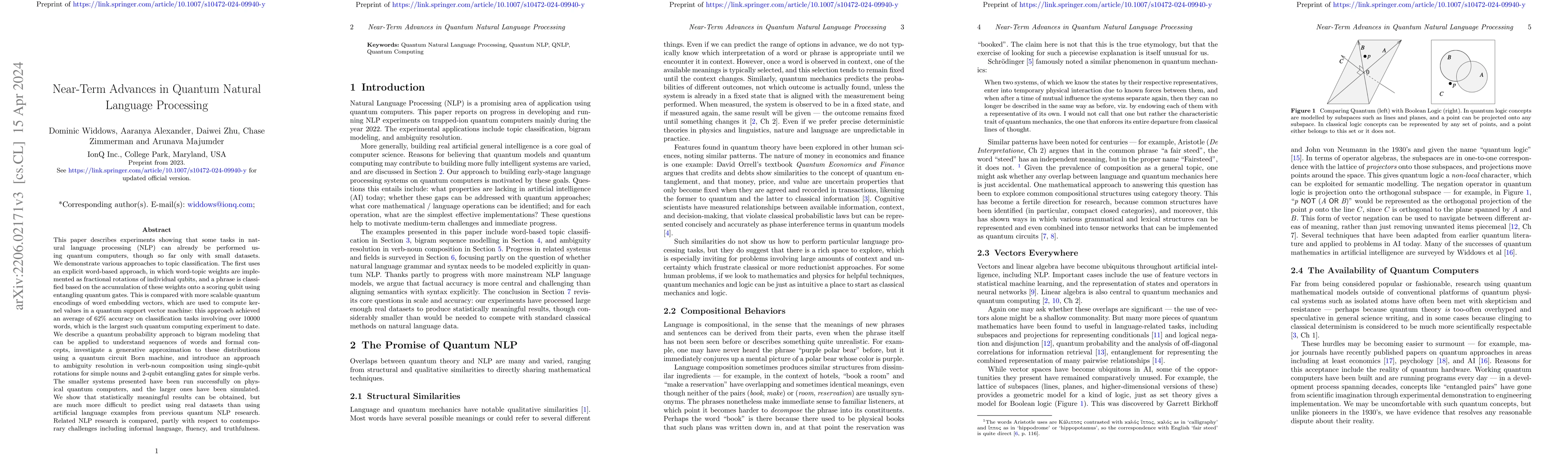 Thumbnail for Near-Term Advances in Quantum Natural Language Processing