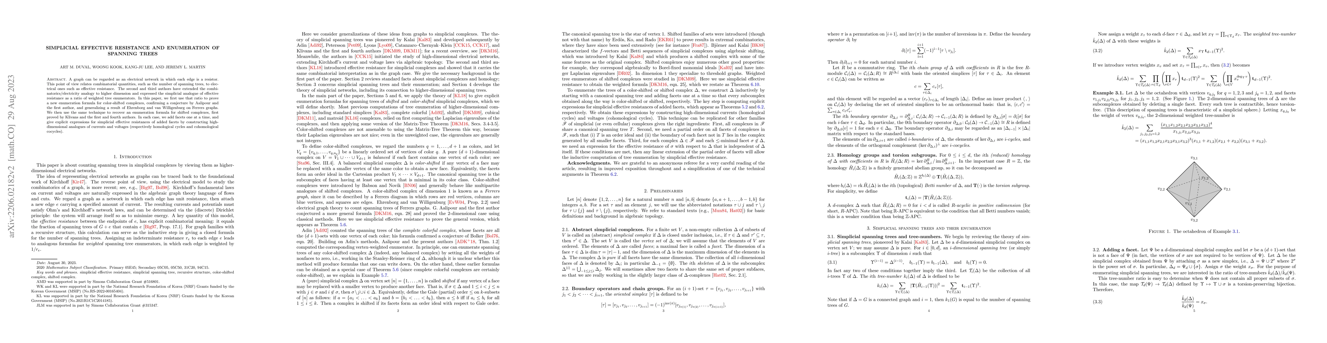 Thumbnail for Simplicial effective resistance and enumeration of spanning trees