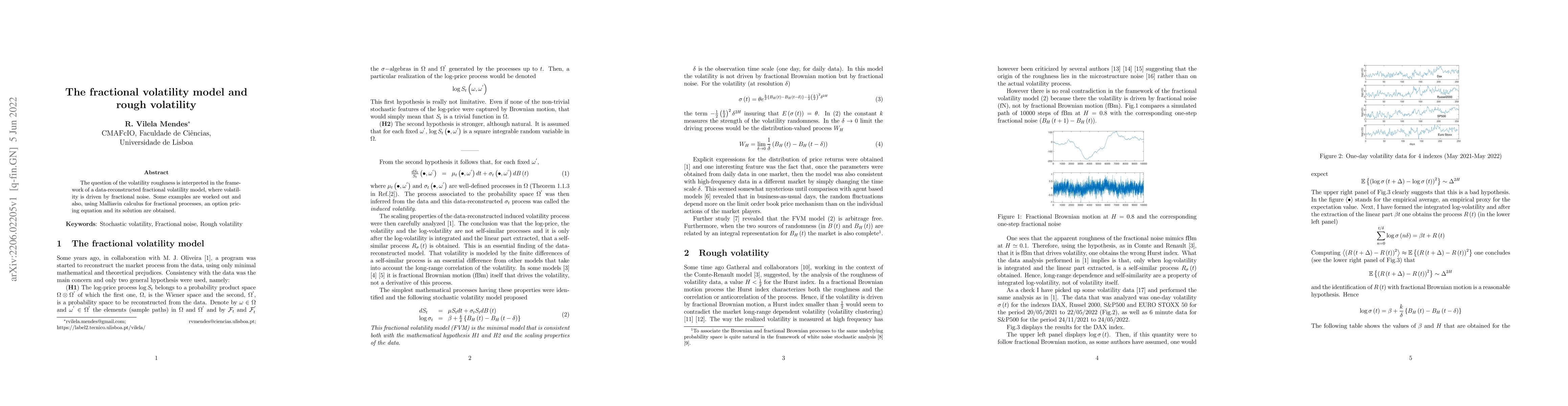Thumbnail for The fractional volatility model and rough volatility