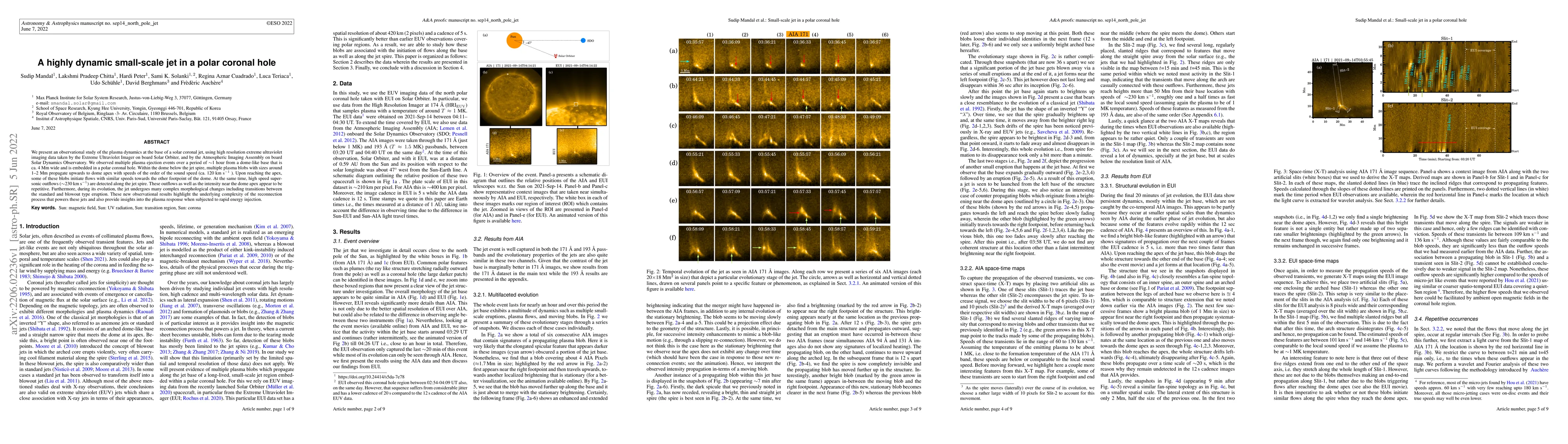 Thumbnail for A highly dynamic small-scale jet in a polar coronal hole
