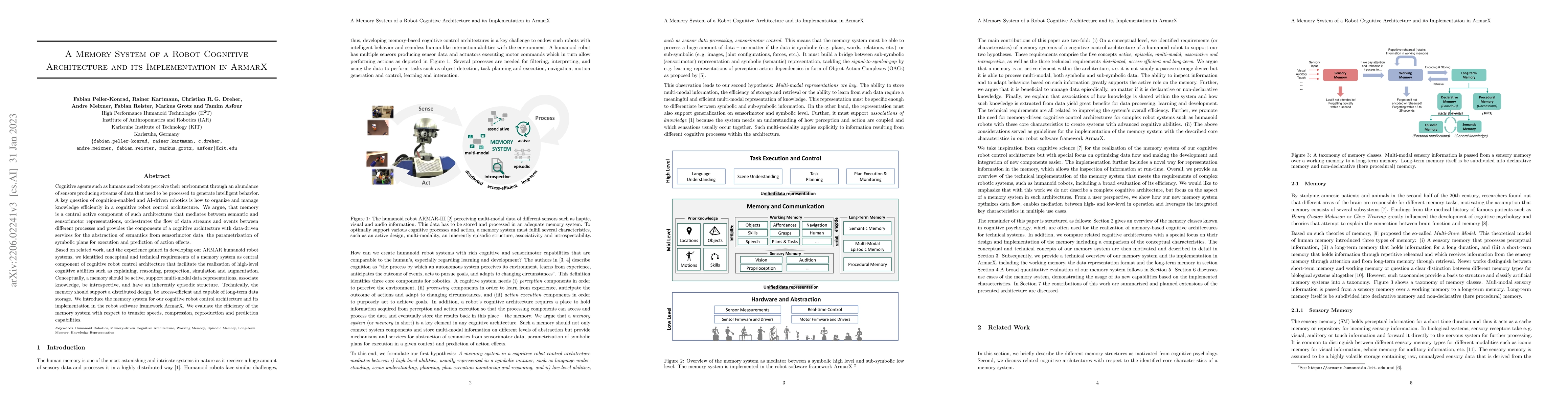 Thumbnail for A Memory System of a Robot Cognitive Architecture and its Implementation
  in ArmarX