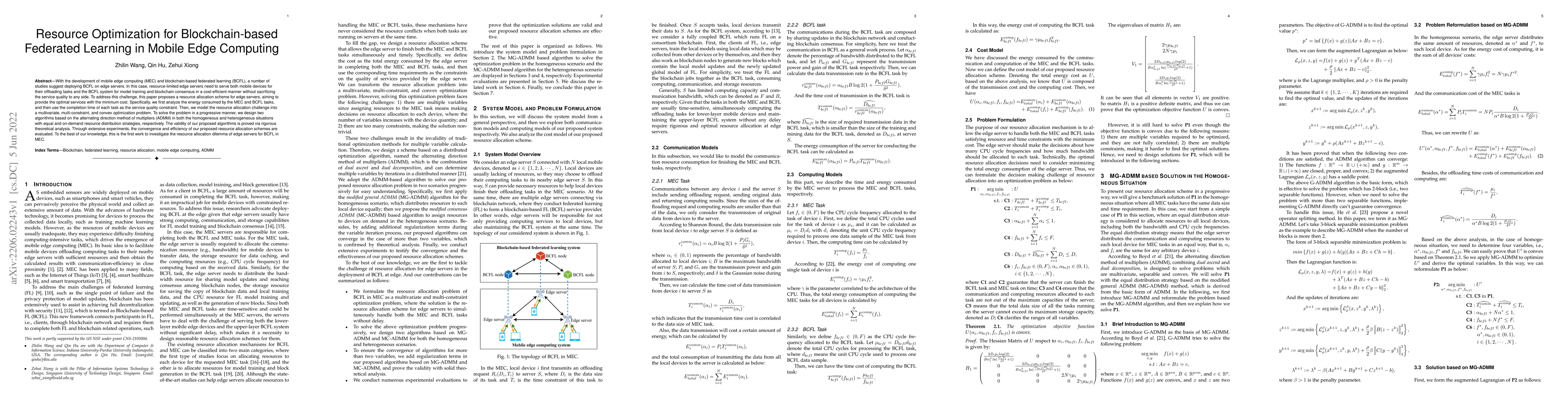 Thumbnail for Resource Optimization for Blockchain-based Federated Learning in Mobile
  Edge Computing