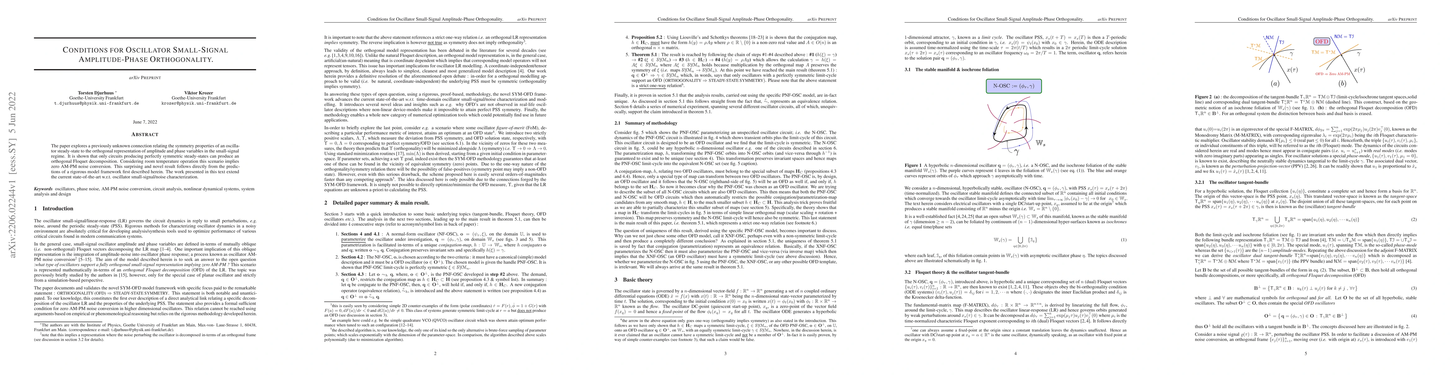 Thumbnail for Conditions for Oscillator Small-Signal Amplitude-Phase Orthogonality